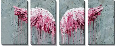 Модульная картина Бело-розовые крылья