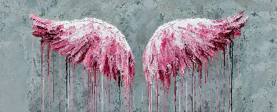 Плакат Бело-розовые крылья