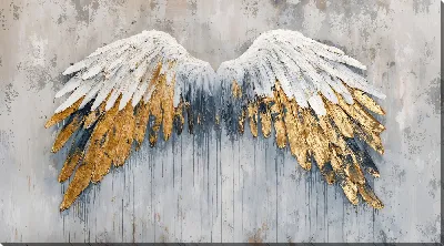 Картина маслом Бело-золотые крылья