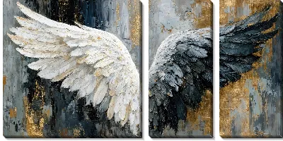 Модульная картина Белое и черное крылья