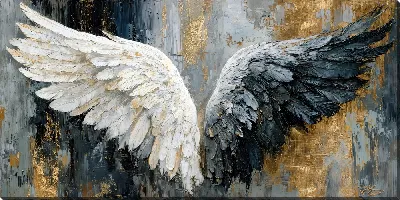 Картина маслом Белое и черное крылья