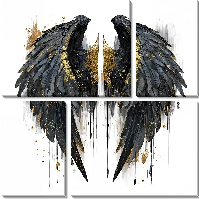 Модульная картина Крылья в стиле арт