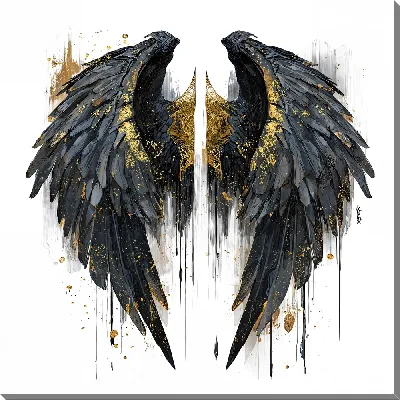 Картина маслом Крылья в стиле арт