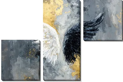 Модульная картина Крылья на сером фоне