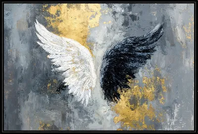 Картина Крылья на сером фоне