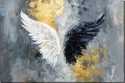 Постер Крылья на сером фоне