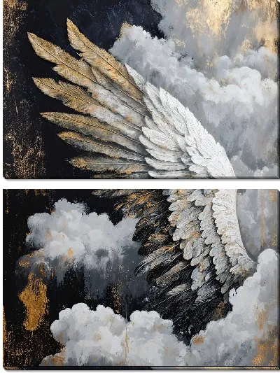 Модульная картина Крыло в облаках