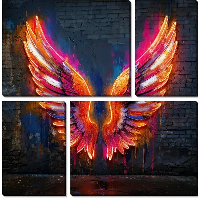 Модульная картина Яркие крылья