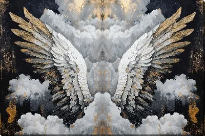 Картина маслом Два крыла и облака
