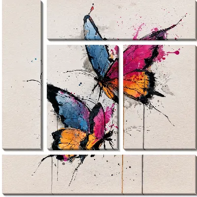 Модульная картина Крылья бабочек №15