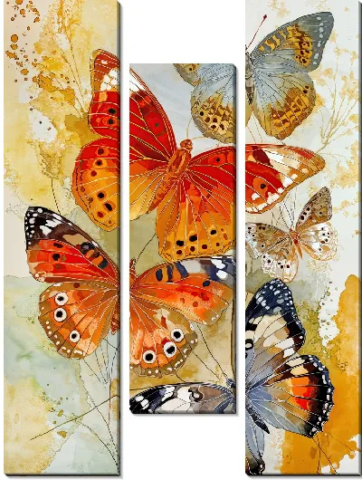 Модульная картина Крылья бабочек №28