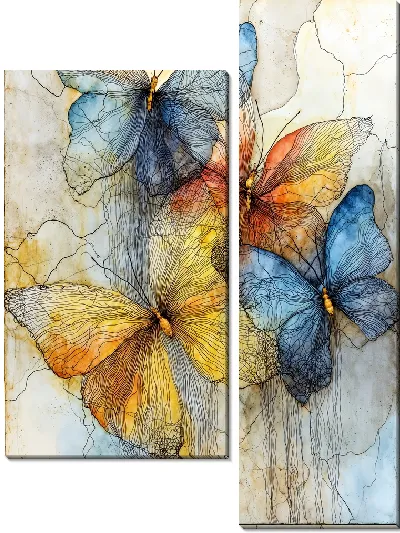 Модульная картина Крылья бабочек №33