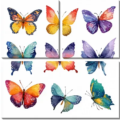 Модульная картина Крылья бабочек №34
