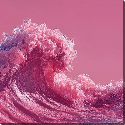 Картина маслом Морской пейзаж в розовых оттенках №1