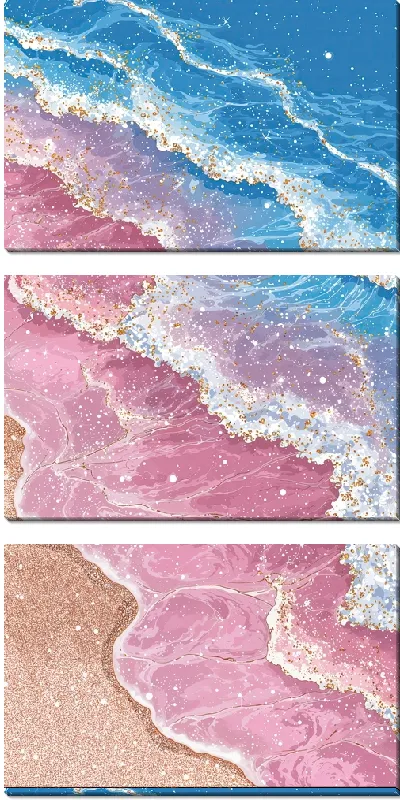 Модульная картина Морской пейзаж в розовых оттенках №10