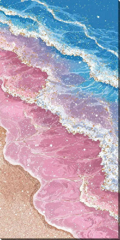 Картина маслом Морской пейзаж в розовых оттенках №10