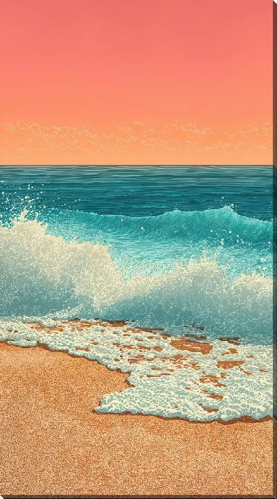 Картина маслом Морской пейзаж с волнами №17