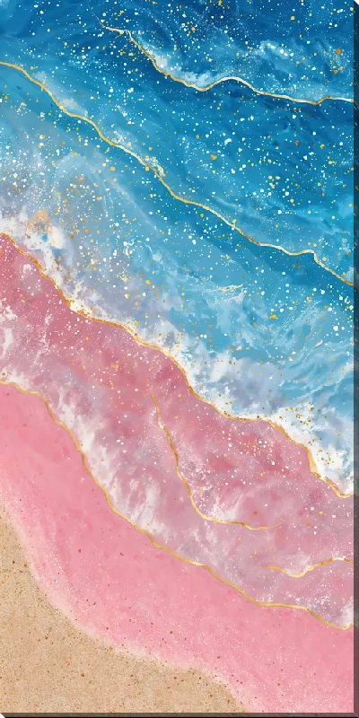 Картина маслом Морской пейзаж в розовых оттенках №22