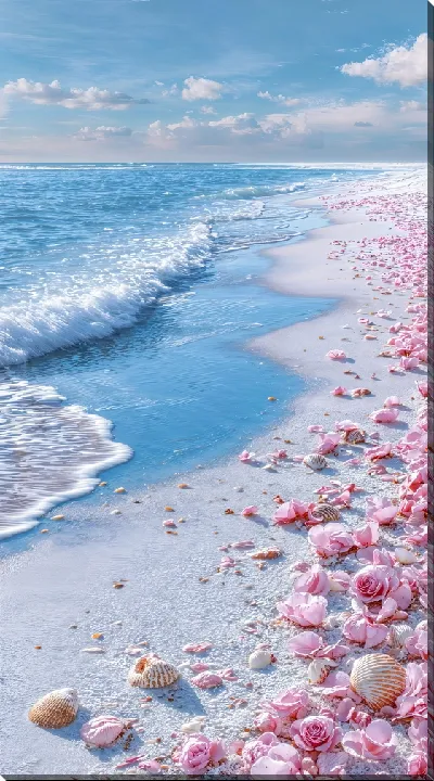 Картина маслом Морской пейзаж с ракушками №26