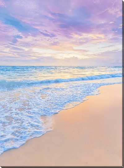 Картина маслом Морской пейзаж в розовых оттенках №35