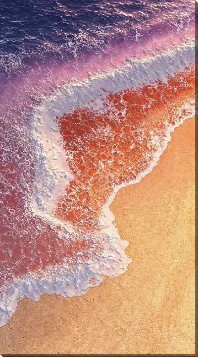 Картина маслом Морской пейзаж в розовых оттенках №37