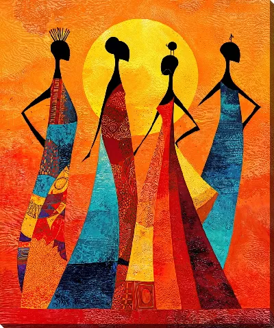 Картина маслом Танец в закатных цветах: энергия и гармония четырех сил природы