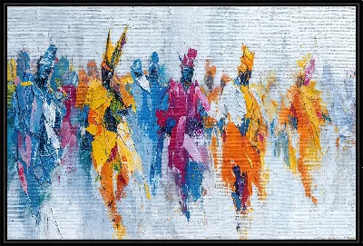 Картина Абстрактные фигуры в ярких красках с густыми мазками краски