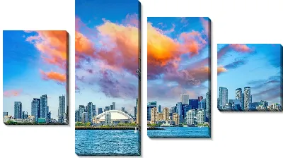 Модульная картина Панорама Торонто. Телебашня CN Tower