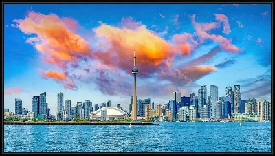 Картина Панорама Торонто. Телебашня CN Tower