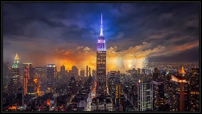 Картина Эмпайр-стейт-билдинг , фейерверк