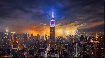 Постер Эмпайр-стейт-билдинг , фейерверк