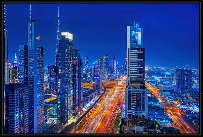 Картина Дубай , улица Шейха Зайда , небоскребы
