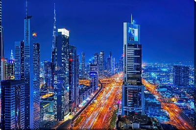 Дубай , улица Шейха Зайда , небоскребы