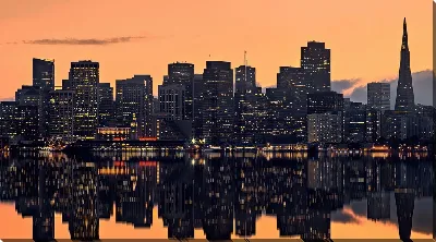 Постер Сан-Франциско , золотой час , городской пейзаж