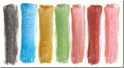 Картина маслом Набор красок на белом фоне, различных цветов, расположенных вертикально и образующих полосы