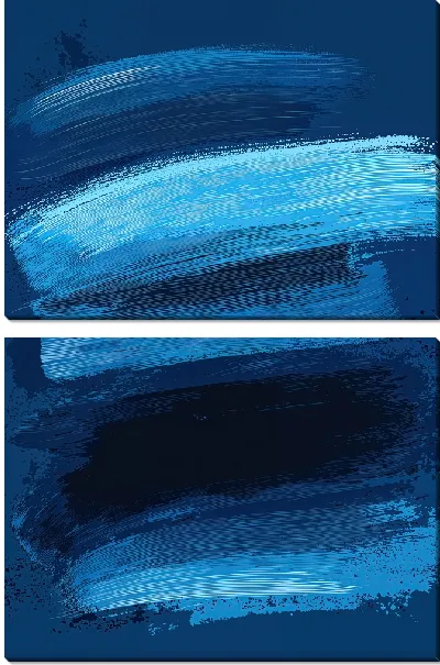 Модульная картина Синие мазки на темном фоне создают абстрактный эффект в искусстве