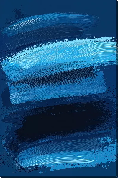 Картина маслом Синие мазки на темном фоне создают абстрактный эффект в искусстве