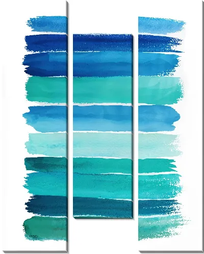 Модульная картина Гармония цветовых полос в синем и зеленом вместе