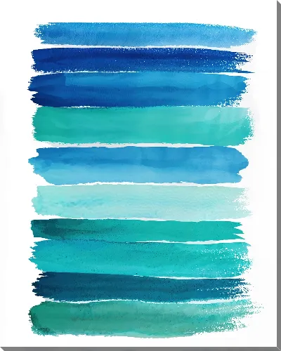 Картина маслом Гармония цветовых полос в синем и зеленом вместе