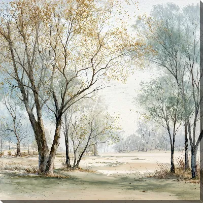 Картина маслом Деревья в ясный день во время весны