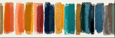 Картина маслом Цветные полосы краски на белом фоне создают интересный узор в ярких тонах