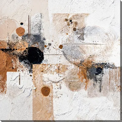 Картина маслом Абстрактное искусство с текстурой и различными оттенками на белом фоне