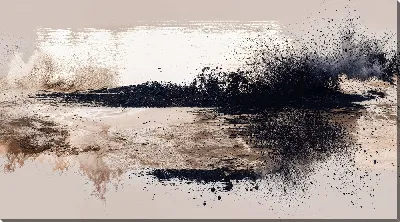 Картина маслом Абстракция бежевого, белого и черного