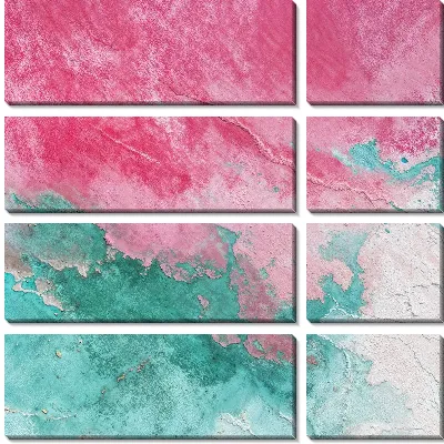 Абстрактное искусство с розовыми и зелеными оттенками на фоне