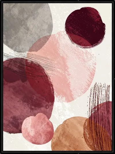 Картина Абстрактные формы и линии на светлом фоне