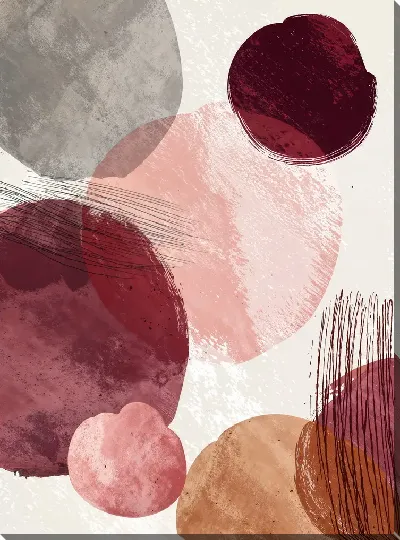 Картина маслом Абстрактные формы и линии на светлом фоне