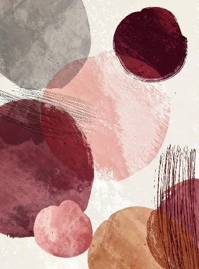 Плакат Абстрактные формы и линии на светлом фоне