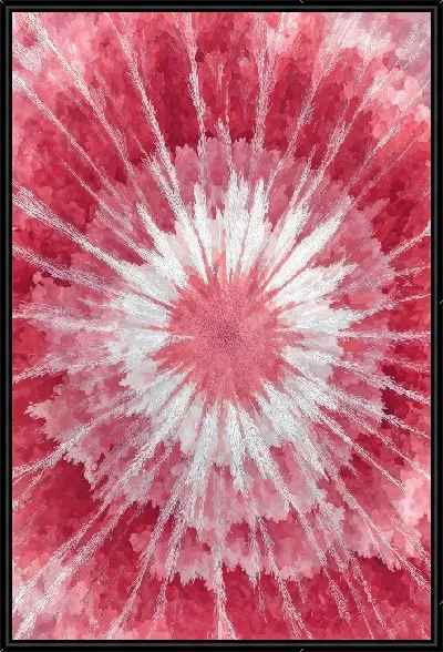 Картина Красный и белый узор с круглыми формами в центре