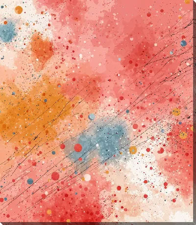 Картина маслом Абстрактные брызги цвета на белом фоне