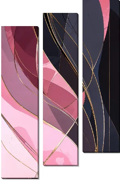 Модульная картина Современное искусство с абстрактными формами и линиями на фоне